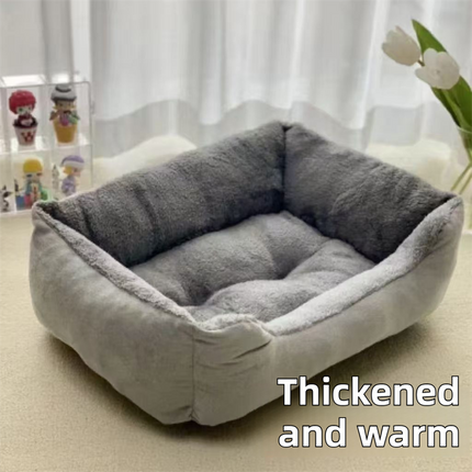 40x30x14CM Grey Premium Plush Pet Bed and Cozy Cushion Mat with Removable Flannel Cover & Non-Slip Waterproof Oxford Bottom for Cats Dogs Car & Home Universal Use
