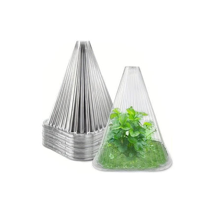 10-Pack Reusable Garden Seedling Protective Covers with Securing Earth Pegs – Ventilated Windproof and Frost Guard Cones for Veggie & Flower Saplings
