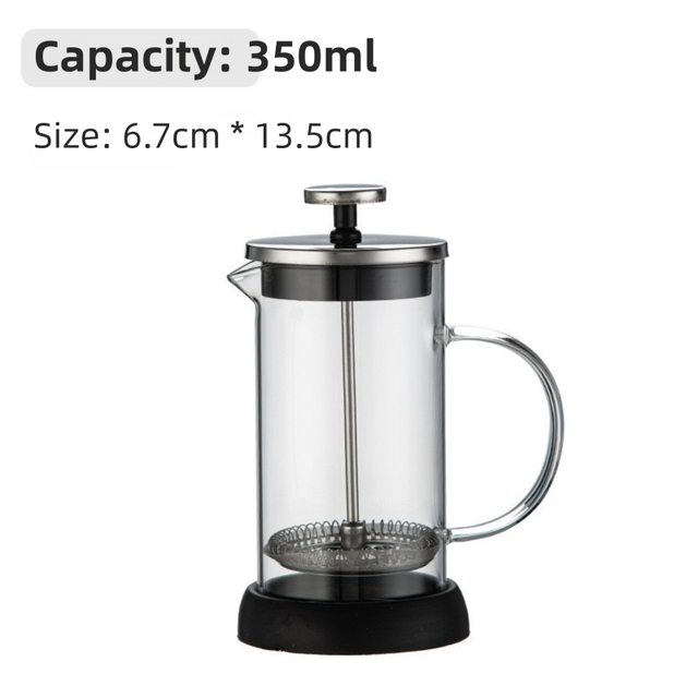 350ML Premium Dual-Layer Borosilicate Glass French Press Coffee Maker