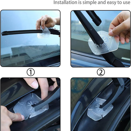 8PCS Car Wiper Arm Hole Protector Guards -Silicone Windshield Wiper Arm Hole Protector Dust Cover against Leaves, Debris, Ice and Snow – Auto Exterior Accessories Universal for Most Vehicles