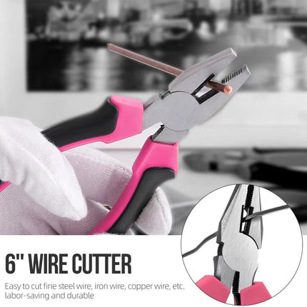 24-Piece Pink Multifunctional Home Tool Kit for Women - Compact Mini Starter Hardware Set with Hammer, Pliers, Screwdrivers - Portable Household Hand Tools for DIY Assembly & Gift Giving