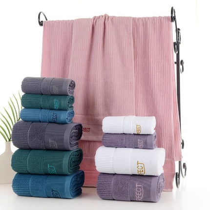 3PCS Babylon Pink Luxury Cotton Towel and Bath Towel Gift Set - Soft Absorbent Long Staple Cotton Bathroom Travel Home Towels, 2 Pack 35 × 75cm Towel & 70 × 140cm Bath Towel