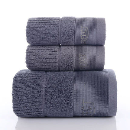 3PCS Babylon Grey Luxury Cotton Towel and Bath Towel Gift Set - Soft Absorbent Long Staple Cotton Bathroom Travel Home Towels, 2 Pack 35 × 75cm Towel & 70 × 140cm Bath Towel