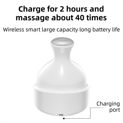 Pink Wireless Electric Scalp Massager with 28 Soft Silicone Massage Claws Storage Base - Rechargeable Hand-Simulated 4D Deep Kneading Head Massage Device for Humans and Pets