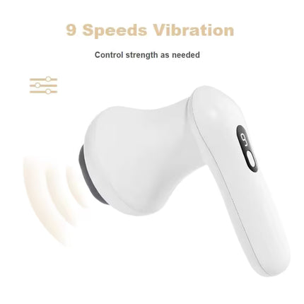 Purple Wireless Multi Function Fat Burning & Body Shaping Massager with 9 Speed Levels, 5 Massage Heads, Smart Digital Display and Type-C Charging - Portable Slimming Vibration Machine for Muscle Relaxation Sculpting