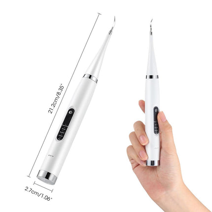 2-in-1 Black Rechargeable Electric Teeth Cleaner & Plaque Remover - Home Waterproof 5-Mode Adjustable 31000 VPM Dental Scaler Kit for Tartar and Calculus Removal