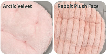 Pink Plush Round Pet Bed with Gap Entry & Removable Cushion S Size - Thickened Warm Anti Slip Cats and Dogs Donut Nest for All Seasons, Cozy and Soft Sleeping Bed for Home Use, S Size 40*40*15CM