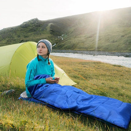 210 x 75cm Dark Green Portable Envelope Camping Sleeping Bag 1.3kg Thickened Warm Sleeping Bag with Carry Bag, Convertible Blanket Design & 4 Seasons Cold Weather or Warm for Hiking Travel Indoor Outdoor Use