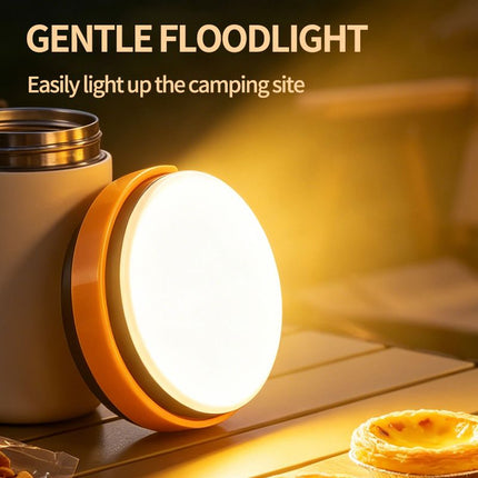 LY20 Black and Yellow Compact Solar Camping Lantern for Home Travel Use, Outdoor LED Tent Lamp and Hanging Light - 4 Lighting Modes and 3 Levels Brightness Adjustment, LED Power Display, Solar & USB-C Dual Charging