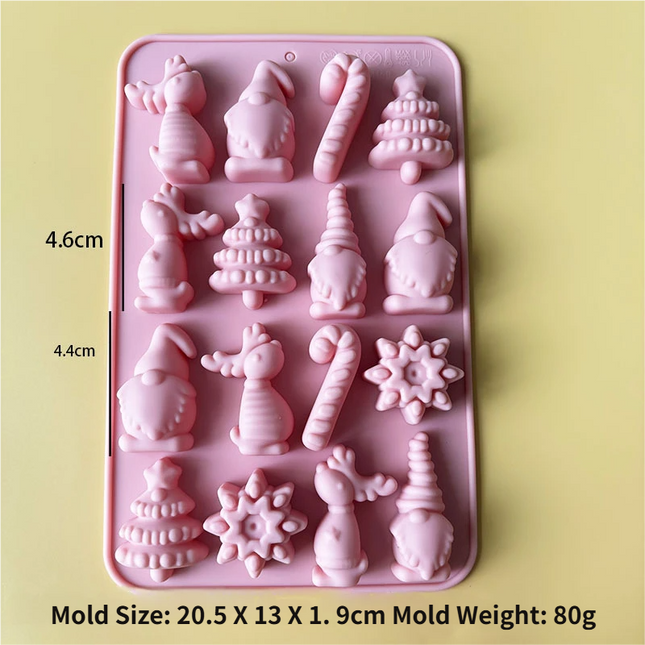 3-Piece Christmas Non-Stick Silicone Baking Mould Set of Santa Reindeer Gingerbread Man & Bell Shapes – product detail