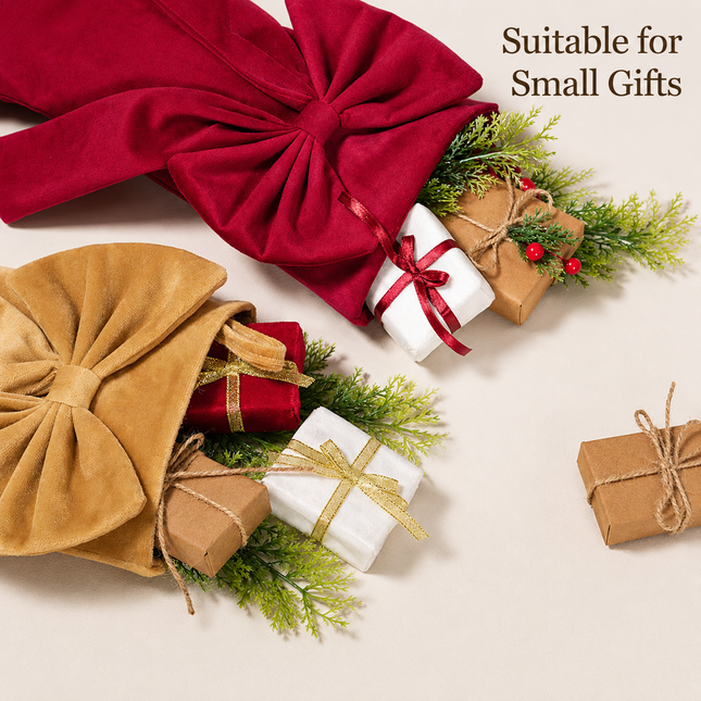 18 Inch Oversized Watermelon Red Luxury Velvet Christmas Stocking with Bow & Loop Fireplace Hanging Gift – product detail