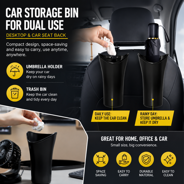 2-Pack Car Umbrella Holder & Waterproof Storage Bucket with Hanging Hook Multi-Purpose Umbrella – product detail