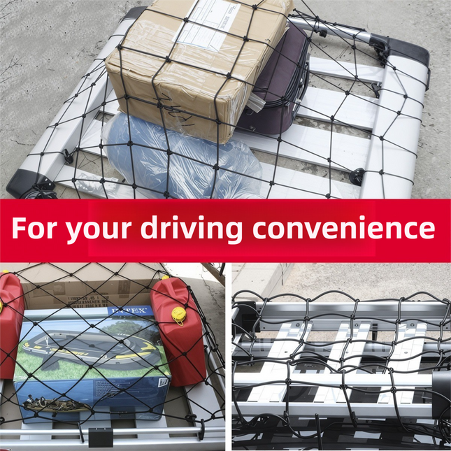 120 x 80 cm Car Roof Cargo High-Elasticity Net and Stretchable Luggage Storage Net with – product detail