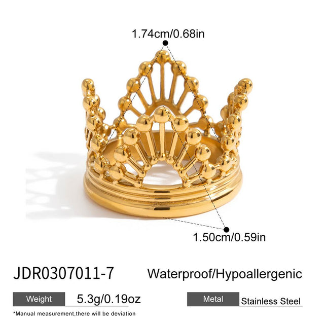 Style 6 Vintage Gold-Plated Stainless Steel Ring for – product detail