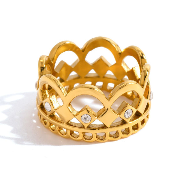 3-Piece Vintage Gold-Plated Stainless Steel Ring for – product detail