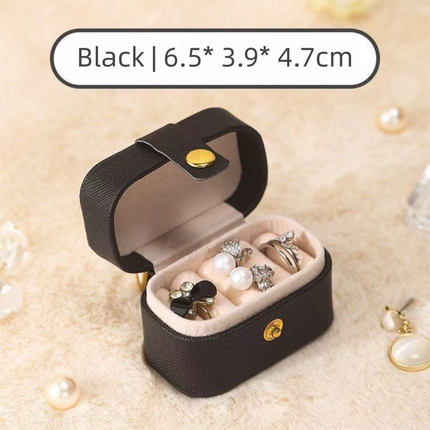White Waterproof PU Leather Jewelry Travel Case Portable Mini Jewelry Organizer Box for Rings Earrings