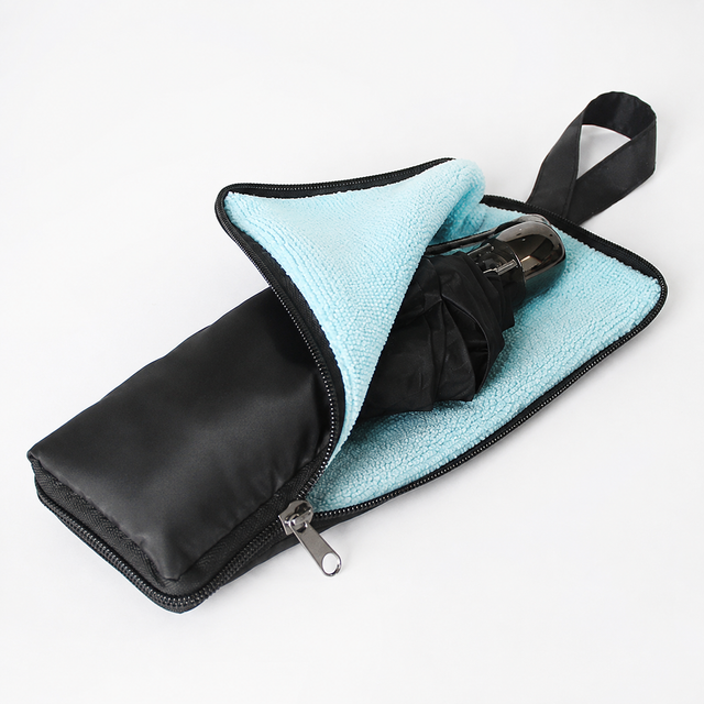 2-Pack Foldable Waterproof Umbrella Storage Sleeve with Zippers Carry Handle and Absorbent Microfiber