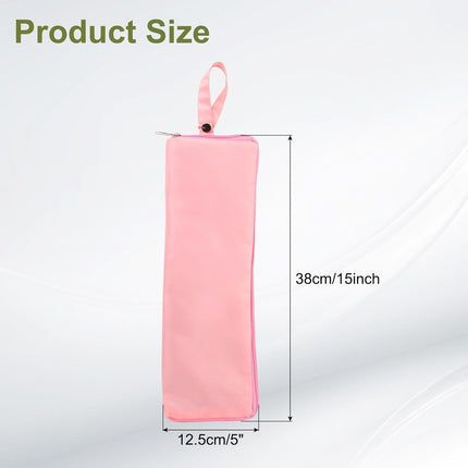 2-Pack Foldable Waterproof Umbrella Storage Sleeve with Zippers, Carry Handle and Absorbent Microfiber Lining - Reusable Hanging Umbrella Pouch for Home Office School Travel and Car Use, Wine Red 15 x 5 inch