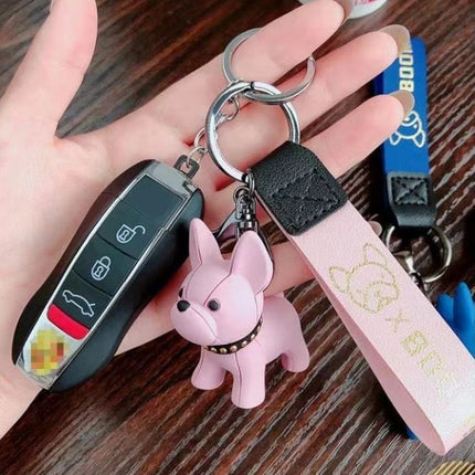Khaki Cute Resin French Bulldog Keychain Pendant for Backpacks and Keys – Trendy Frenchie Dog Bag Hanging Ornament, Stylish Accessory Solution for Local Trendsetters