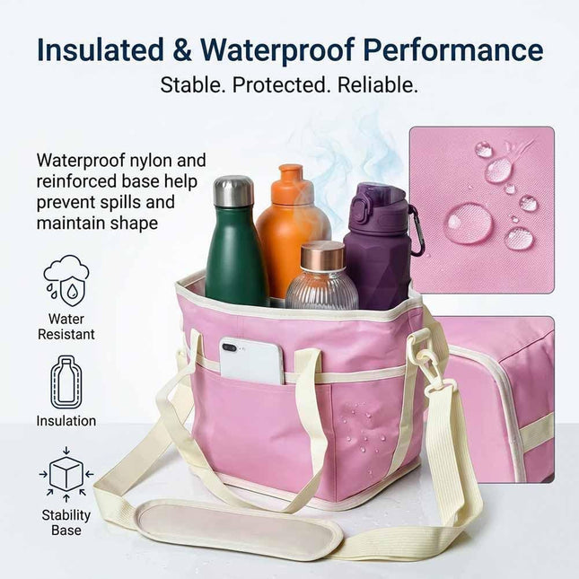 Black Foldable 4-Zone Car Insulated Drink Carrier Bag Bonus 2 Pack Mutifunctional Headrest Hook – product detail
