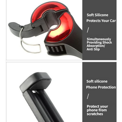 4 Pack Blue Car Headrest Hook with Phone Holder for Purses Bags and 4-6.5 Inch Smartphones, Universal 360 Rotation Back Seat Storage Hook and Mobile Stand