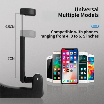 4 Pack Red Car Headrest Hook with Phone Holder for Purses Bags and 4-6.5 Inch Smartphones, Universal 360 Rotation Back Seat Storage Hook and Mobile Stand
