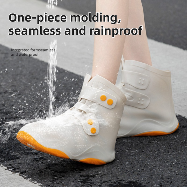 Thickened Waterproof Silicone Rain Shoe Covers with Adjustable Double Buckle Closure Durable Non-Slip (EU – product detail