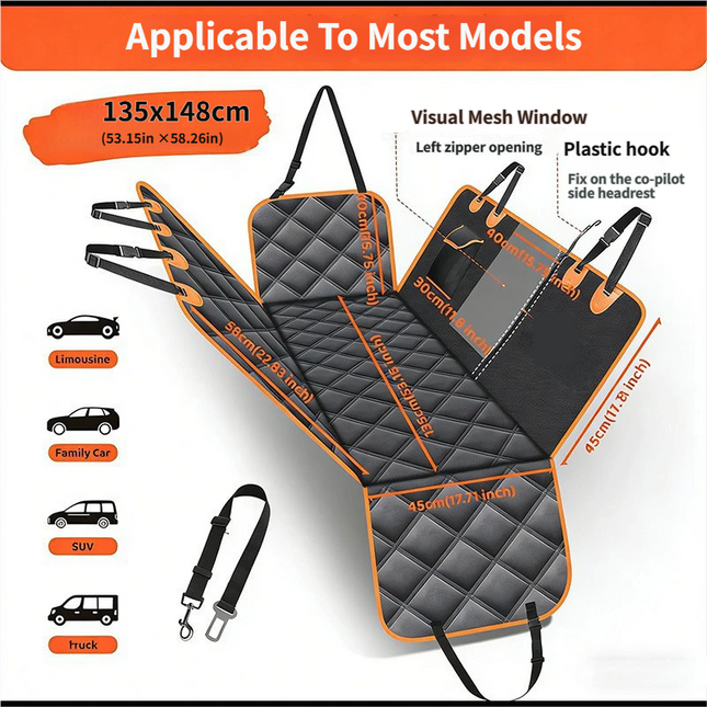 Waterproof Dog Car Rear Seat Protector 135 x – product detail