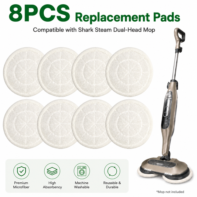 Style 2 Shark Steam Dual-Head Mop Replacement Pads 8 V888-ELOSUNG52478