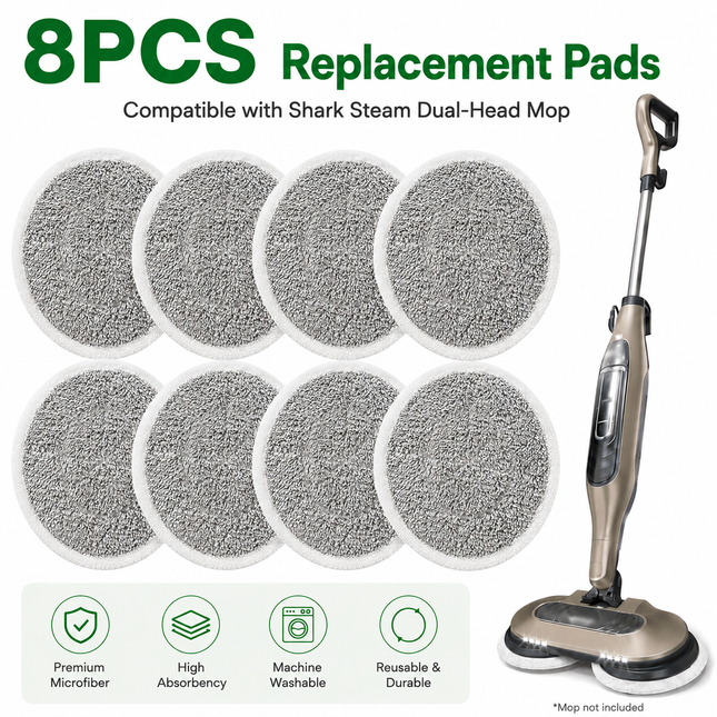 Style 3 Shark Steam Dual-Head Mop Replacement Pads 8 V888-ELOSUNG52479