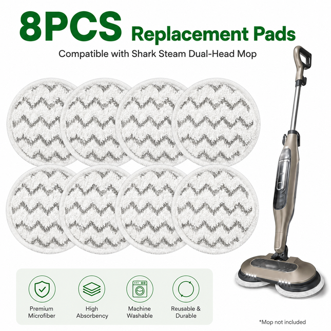 Style 5 Shark Steam Dual-Head Mop Replacement Pads 8 V888-ELOSUNG52481