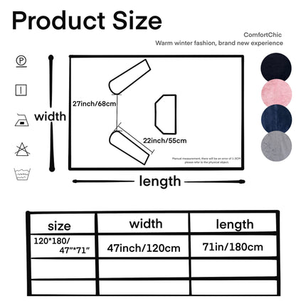 Dark Grey 180 x 120CM Extra Large Wearable Wrap Blanket with Sleeves and Large Pocket, Cozy Thickened Flannel Oversized TV Blanket Robe and Sofa Throw for Home Lounging