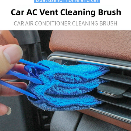 4 Pack Green Shutter and Car AC Vent Cleaner Brush with Washable Microfiber Cleaning Cloth – Reusable Window Blind Dust Remover for Air Vent, Car AC Vent, Fan & Narrow Gap