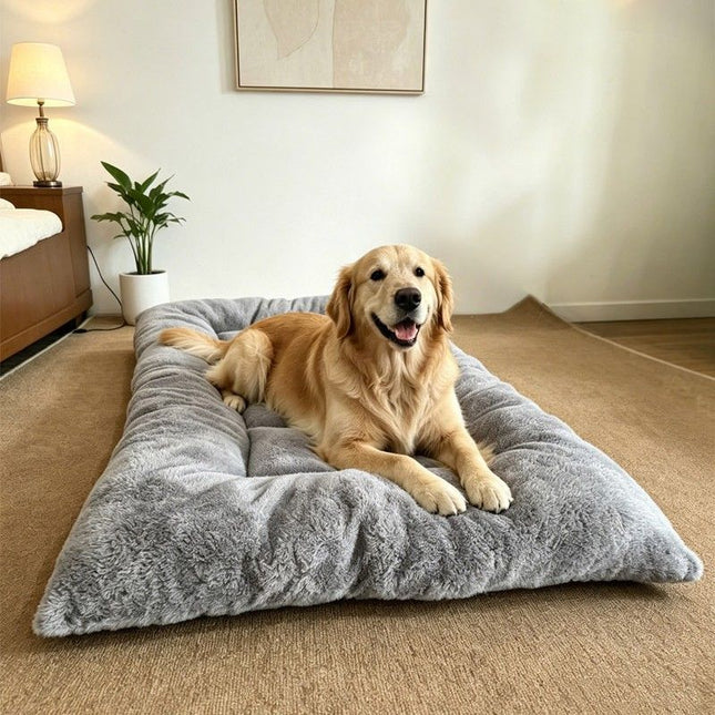 40 x 60CM Large Plush Pet Bed Mat for Dogs & Cats Light Grey Double-Sided V888-ELOSUNG52530