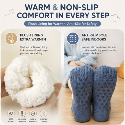 Winter Cozy Warm Loungewear Gift Set – 150 x 180CM Dark Grey Flannel Fleece Wearable Blanket with Adjustable Sleeves Large Front Pocket and Back Velcro Closure, Free M Size Sherpa Fleece Cable Knit Anti-Slip Slipper Socks for Home Relaxation