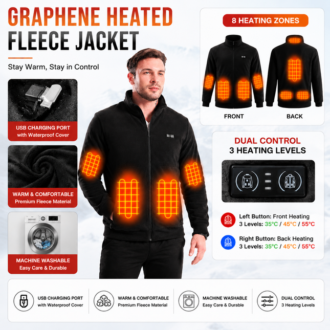 3XL Size Winter USB Heated Windproof Soft Fleece Warm Jacket for Men and Women 8 V888-ELOSUNG52561
