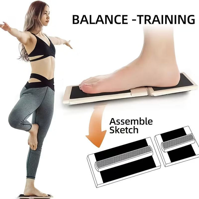 2-Pack Professional Wooden Balance Boards Set Ankle Rehabilitation & Stability Trainer for Physical – product detail