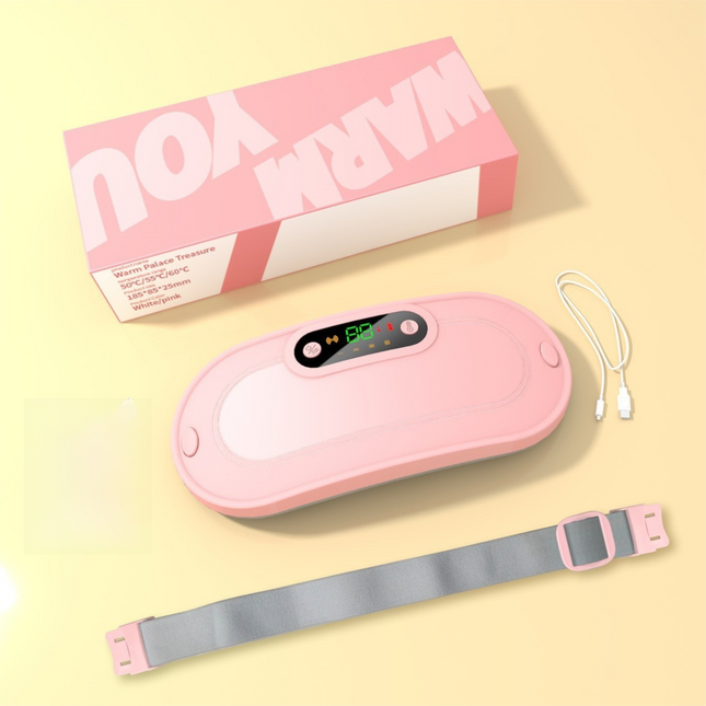 Pink Portable USB Rechargeable Graphene Heating Waist Belt with Gift V888-ELOSUNG52568