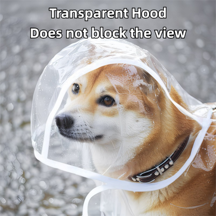 3 Piece Rainy Day Pet Care Set - 8XL Size Waterproof Dog Hooded EVA Transparent Raincoat with Full-Coverage Poncho Design Adjustable Snaps and Leash Access, Free High Absorbency Quick Dry 30 × 30cm Towel and 140 × 70cm Large Bath Towel for Small Medium La