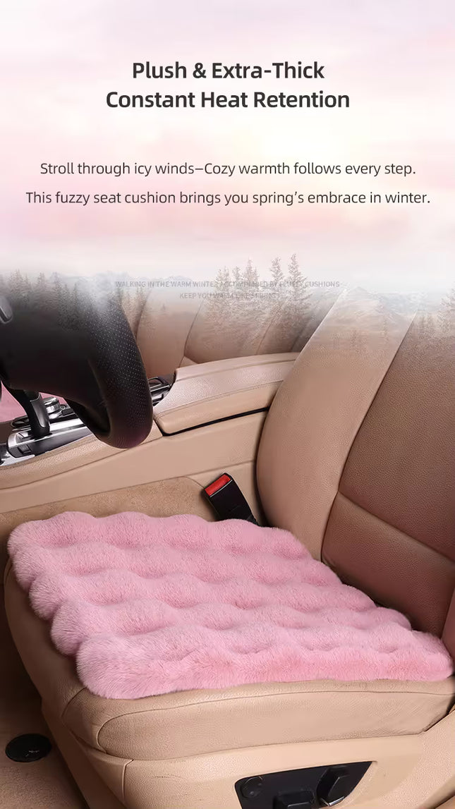 2-Piece Winter Warm Non-Slip Car Interior Comfort Combo with Green Soft Bubble Fleece 3D Fluffy – product detail