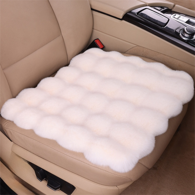 Winter Soft 3D Fluffy Bubble Fleece Car Front Seat Single Pad with Non-Slip Backing Universal Warm Plush
