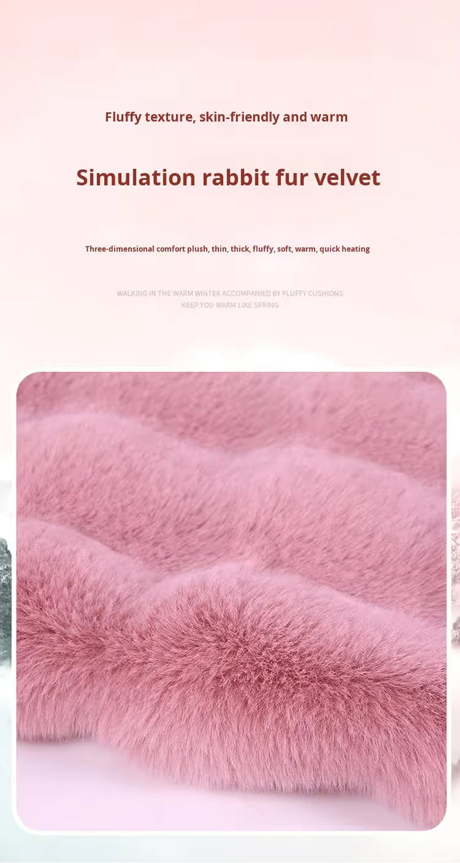Winter Soft 3D Fluffy Bubble Fleece Car Front Seat Single Pad with Non-Slip Backing Universal Warm Plush – product detail