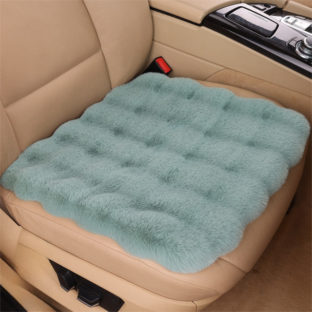 Winter Soft 3D Fluffy Bubble Fleece Car Front Seat Single Pad with Non-Slip Backing Universal Warm Plush