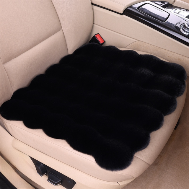 Winter Soft 3D Fluffy Bubble Fleece Car Front Seat Single Pad with Non-Slip Backing Universal Warm Plush