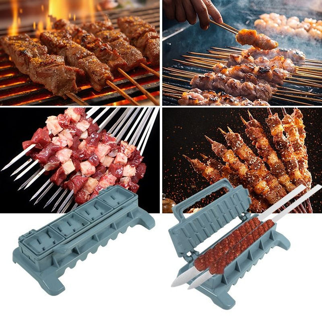 Grey Portable Folding Kebab Maker and BBQ Skewer Tool
