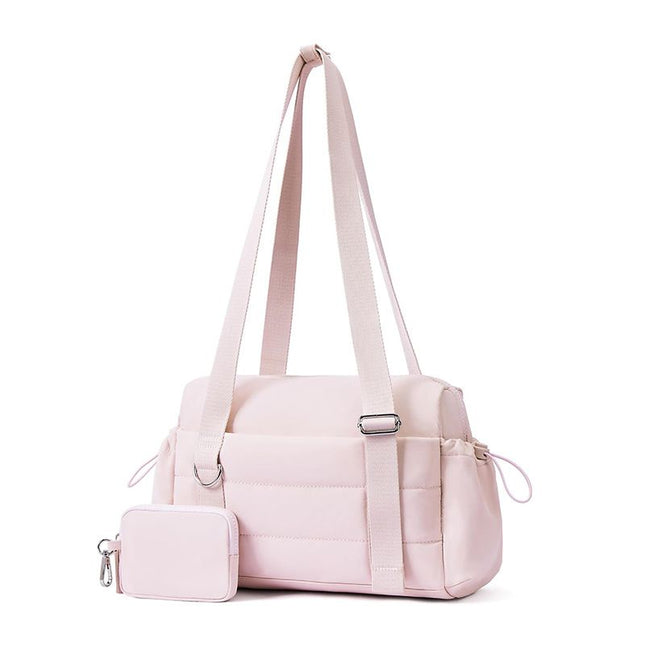 Pink Women s Fluffy Nylon Gym Travel Tote Bag and Coin Purse V888-ELOSUNG52673