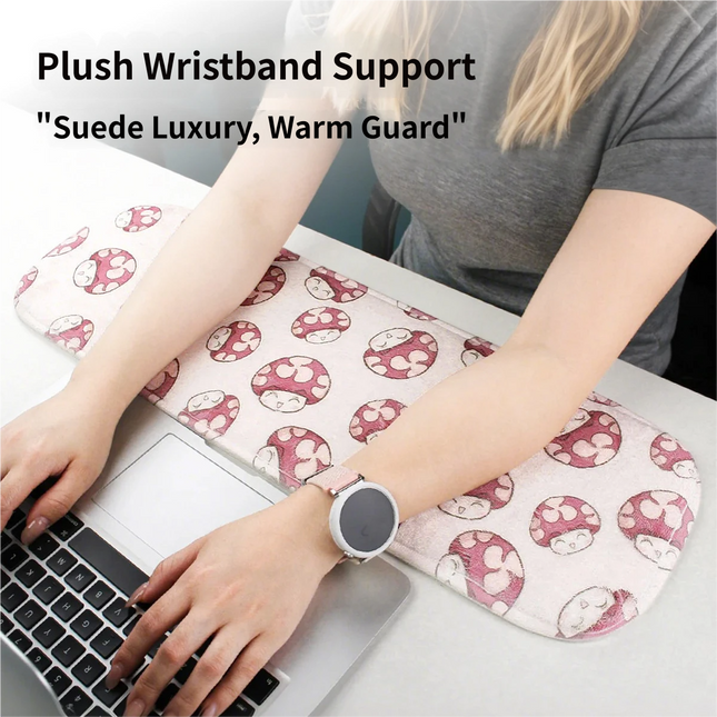 Green Ergonomic Plush Wrist Rest 2PCS Set 80 x 20cm Keyboard Wrist Pad Plus Pillow-Shaped – product detail