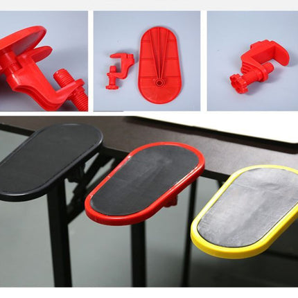 2 Pack Black Red 180° Rotating Ergonomic Arm Rest for Desk – Clamp On Computer Wrist & Elbow Support, No-Drill Installation (27×14cm)