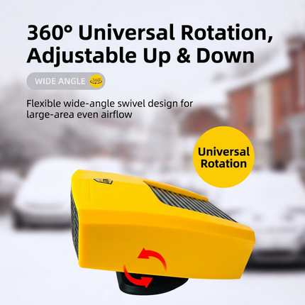 Red Compact 360° Adjustable Car Heater Fan with 20PCS Removable Nano Double Sided Adhesive Pads - Fast Defrost & Demister, Dual Mode Heat & Cooling Fan, Free No Trace Mounting Kit for Car Interior and Home Use