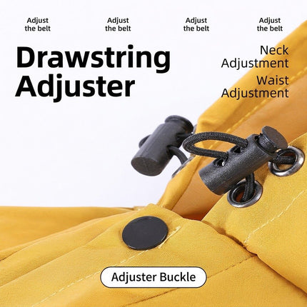 Blue Waterproof Full Body Dog Raincoat with Adjustable Hood & Waist, Easy Snap Closure and Hidden Leash Opening - Lightweight Four-Leg Reflective Pet Rain Suit for Small Medium Large Dogs, S Size